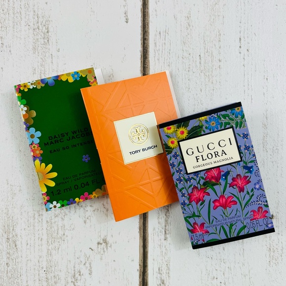 Gucci Flora Tory Burch Marc Jacobs Daisy Wild Parfume Spay Sample Bundle - Picture 4 of 8